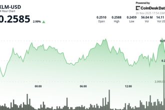 XLM Edges Higher 2.6% to $0.25 as U.S. Bank Tests Stablecoin Pilot