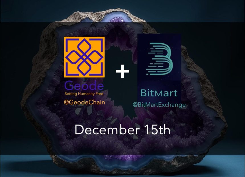 Geode Lists GEODE Coin On BitMart.com As Part Of Ongoing Decentralized Infrastructure Expansion