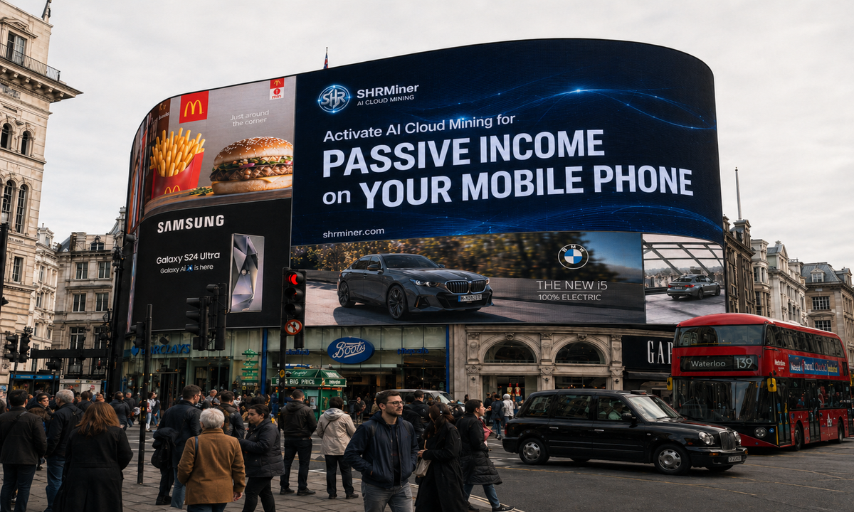 SHRMiner Lights Up London's Piccadilly Circus, Propelling AI Cloud Mining Into The Mainstream Spotlight