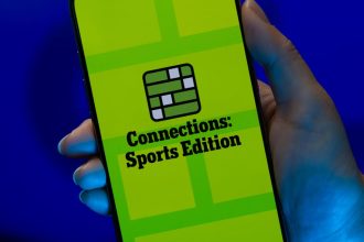 NYT Connections: Sport Edition on a phone