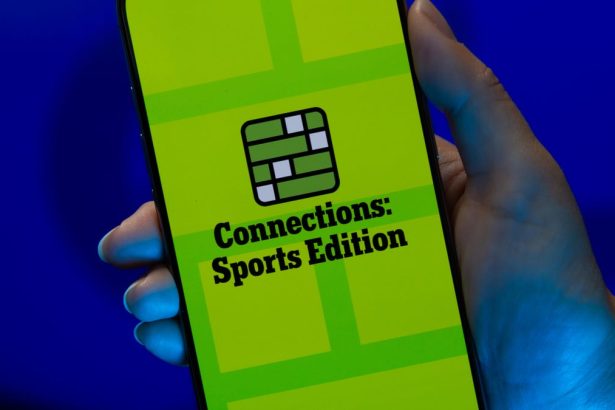 NYT Connections: Sport Edition on a phone