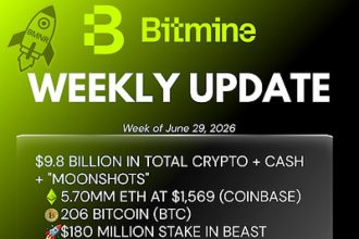 Bitmine Immersion Technologies (BMNR) Announces ETH Holdings Reach 5.70 Million Tokens, And Total Crypto And Total Cash Holdings Of $9.8 Billion
