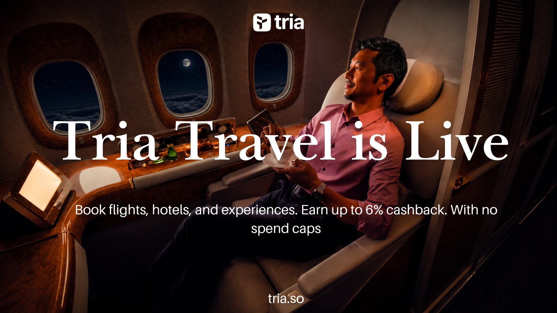 Tria Launches In-App Travel Booking With Up To 6% Cashback Through Partnership With Bookit