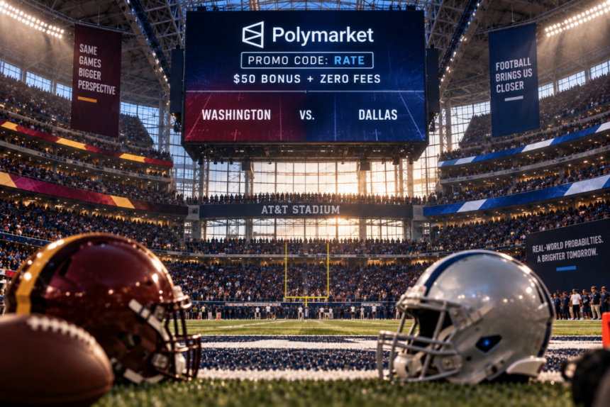Polymarket Promo Code RATE: $50 Bonus and Zero Fees for Commanders vs. Cowboys
