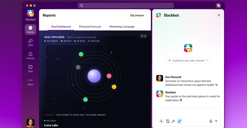 Slack can now vibe-code interactive charts and reports inside chats