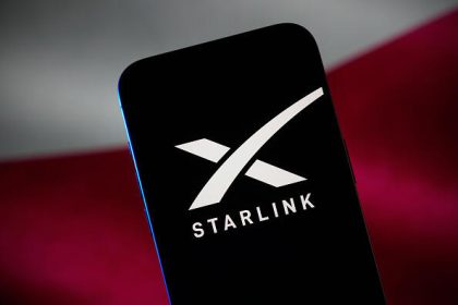 Starlink logo on a phone.